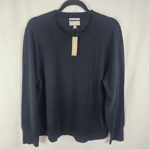 J.CREW 100% Cashmere Crewneck Sweater Men's XXL Black Classic Fit NWT Luxury